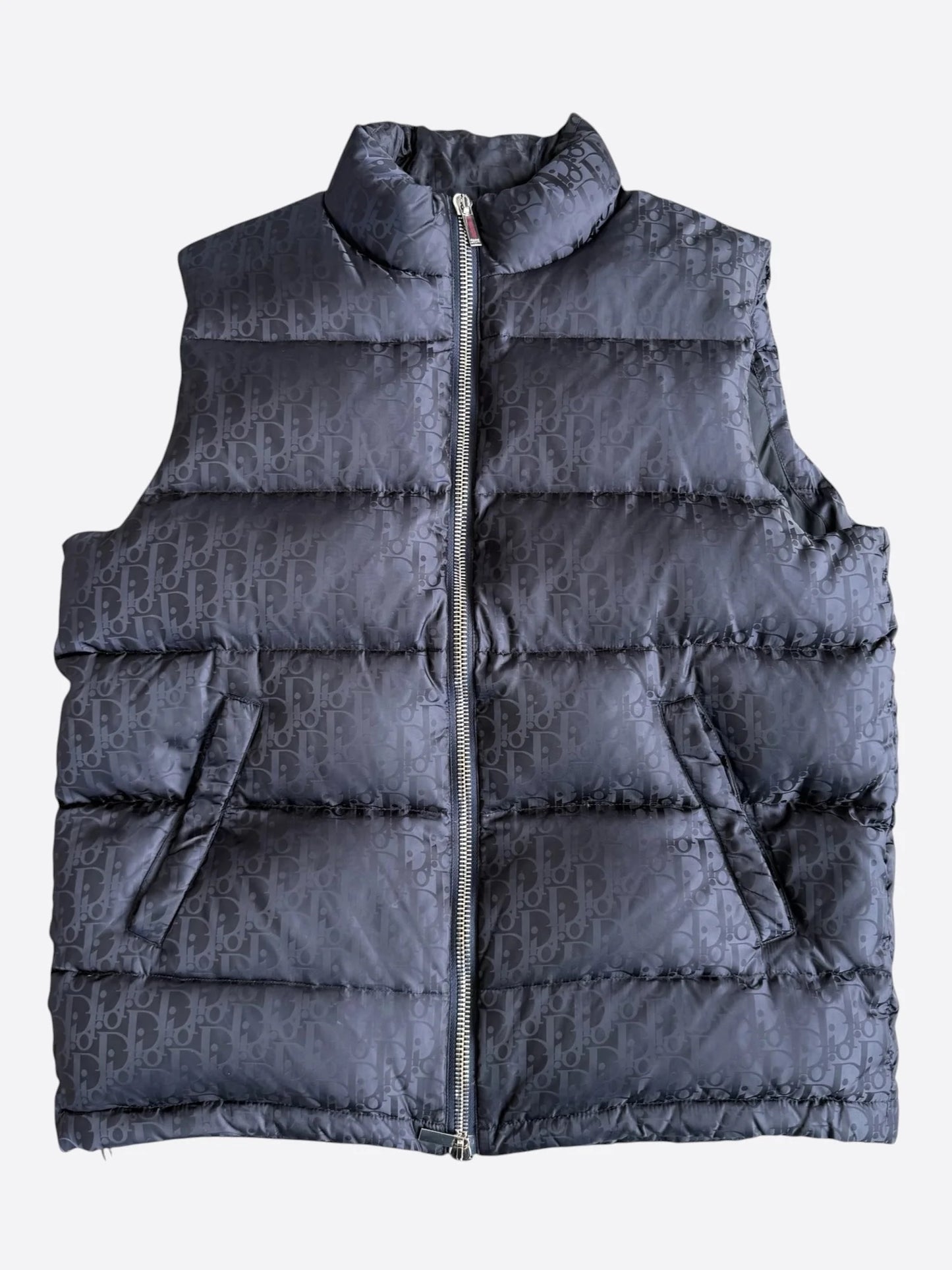 Dior Navy Oblique Puffer Vest
