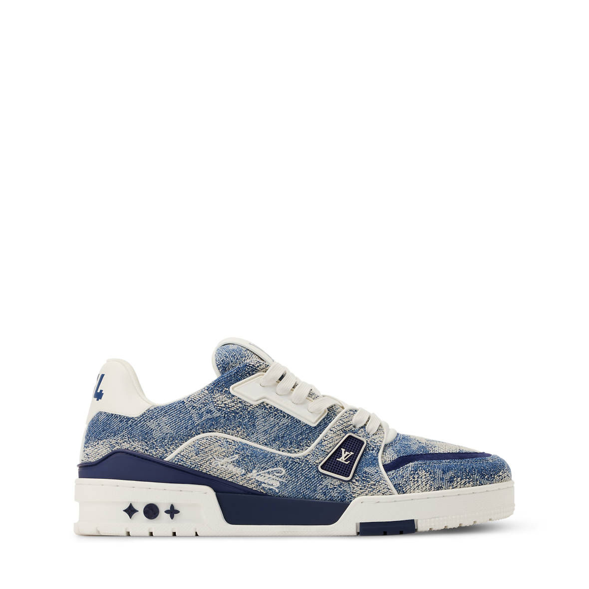 Louis Vuitton Trainer Sneakers Blue Monogram Denim