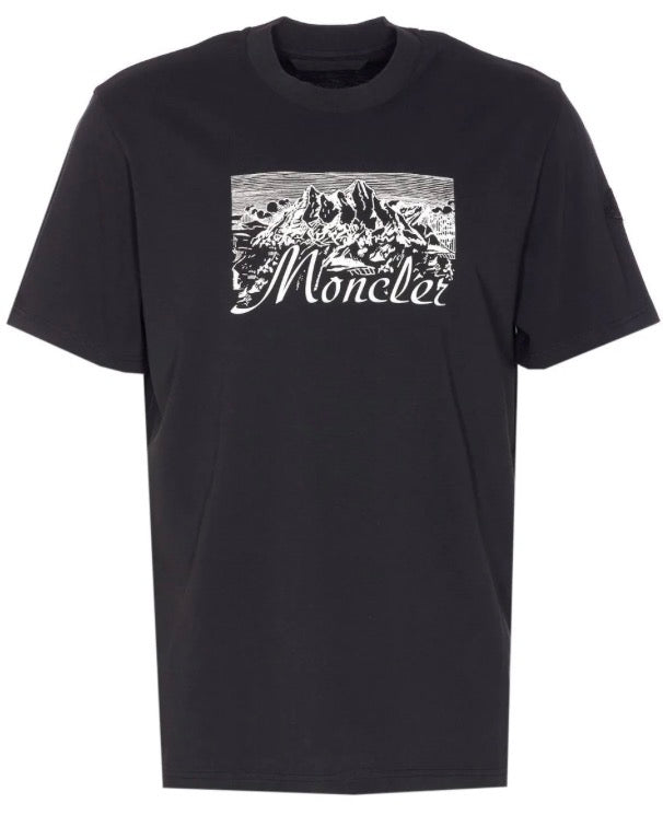 Moncler Black Mountain-Print Tee