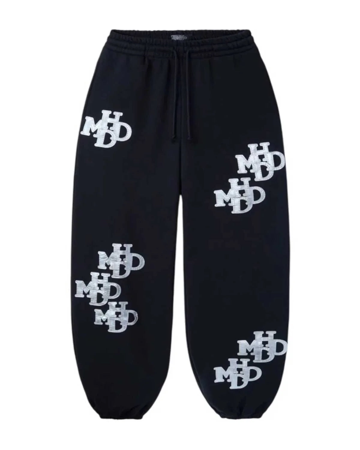 HMDD SCRUNCH PATCH SWEATPANTS BLACK/SILVER