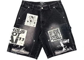 Mixed Emotions AI Denim Shorts Black