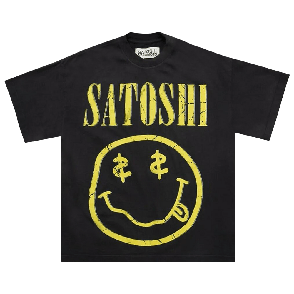 Satoshi Nakamoto Smiley Tee 'Black’
