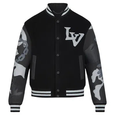 LOUIS VUITTON Black Camo VARSITY JACKET