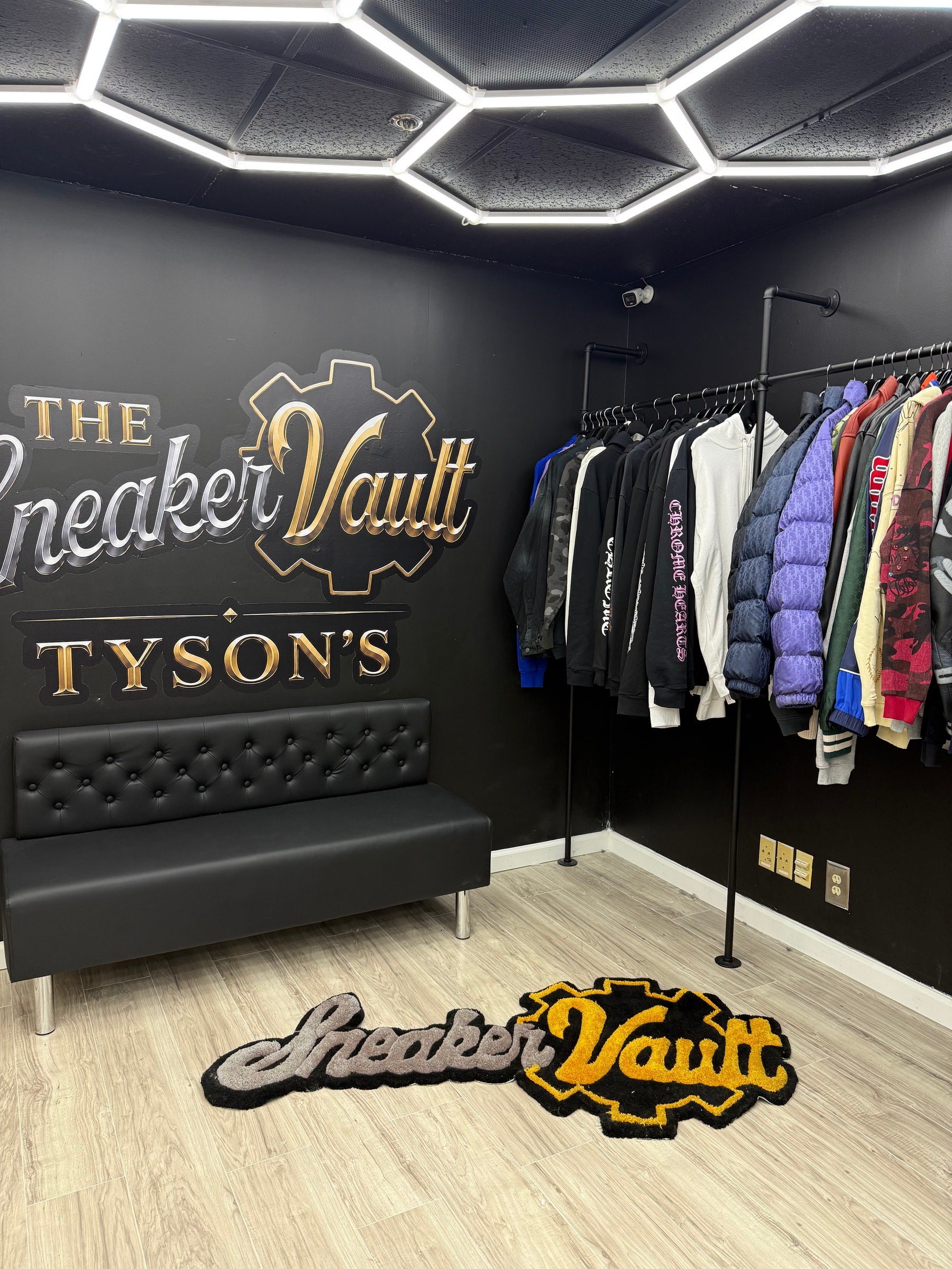 Sneaker Vault Tysons private showroom and clothing display