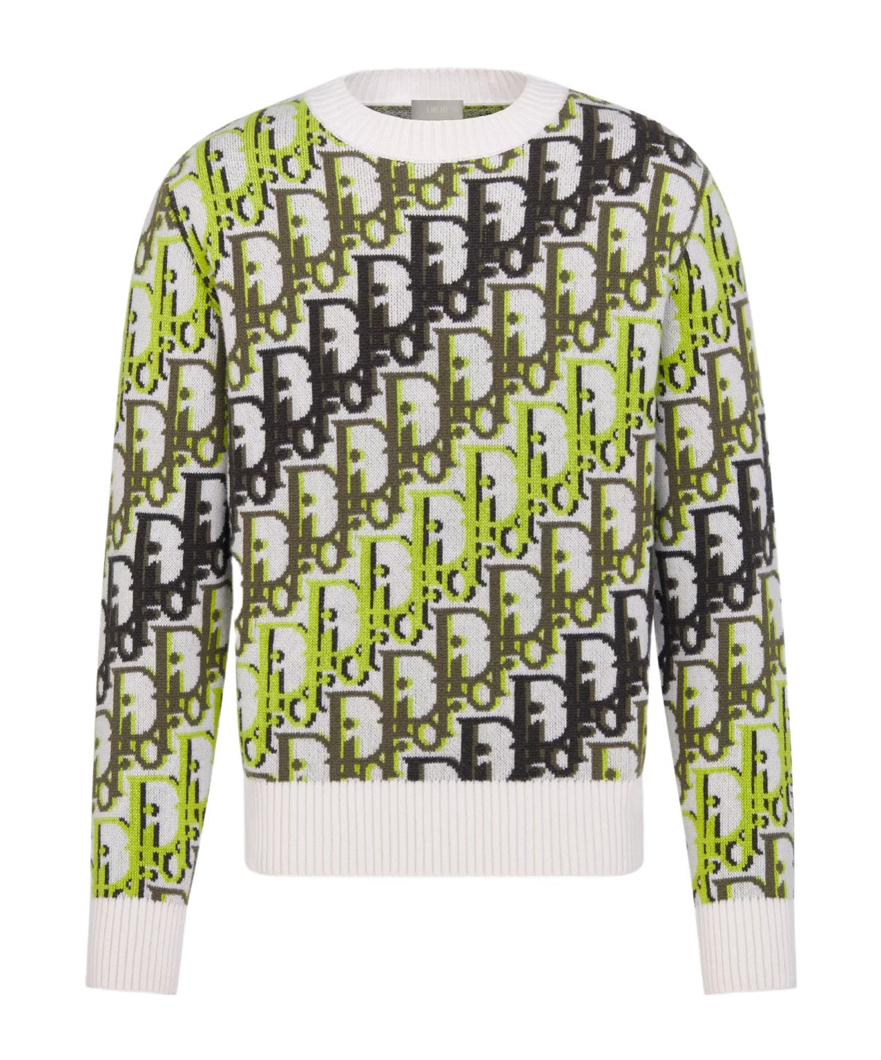 Dior Green/Black Oblique Print Wool Sweater
