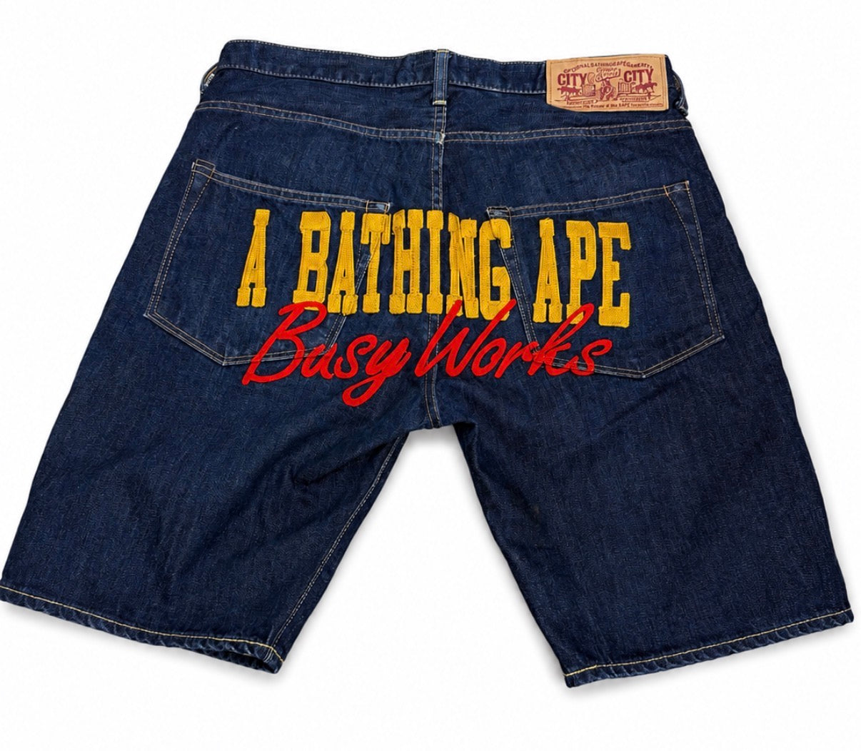 A Bathing Ape Busy Works Embroidered Jorts