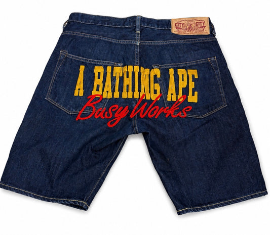 A Bathing Ape Busy Works Embroidered Jorts