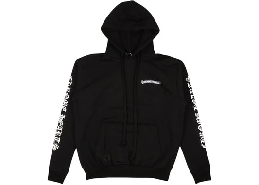 Chrome Hearts Scroll Logo Hoodie Black/White