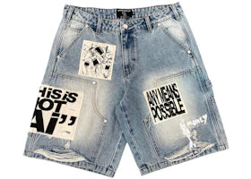 Mixed Emotions AI Denim Shorts Blue