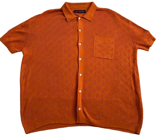 Louis Vuitton Orange Monogram Pointelle Shirt