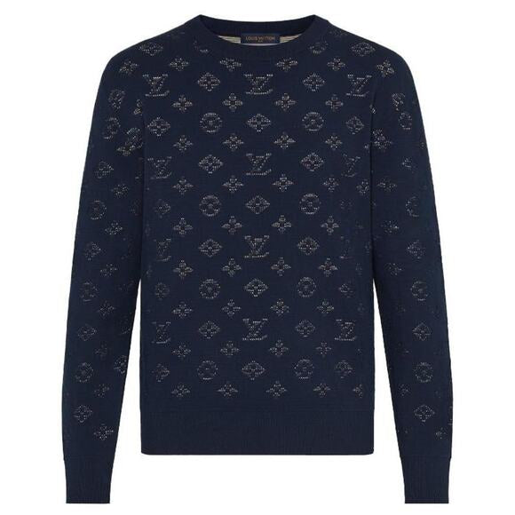 Louis Vuitton Blue Drop Needle Monogram Sweater