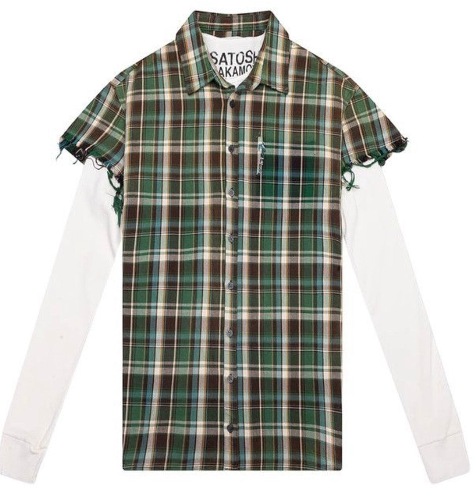 Satoshi Nakamoto Green Bender Cut Off Flannel