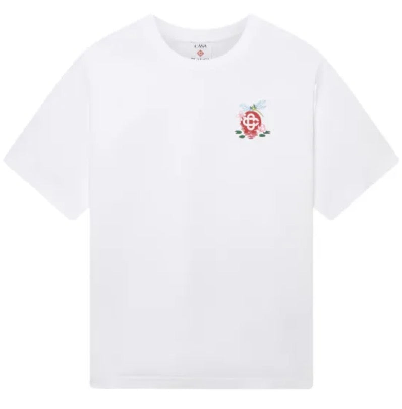 Casablanca White Dragonfly Floral T Shirt