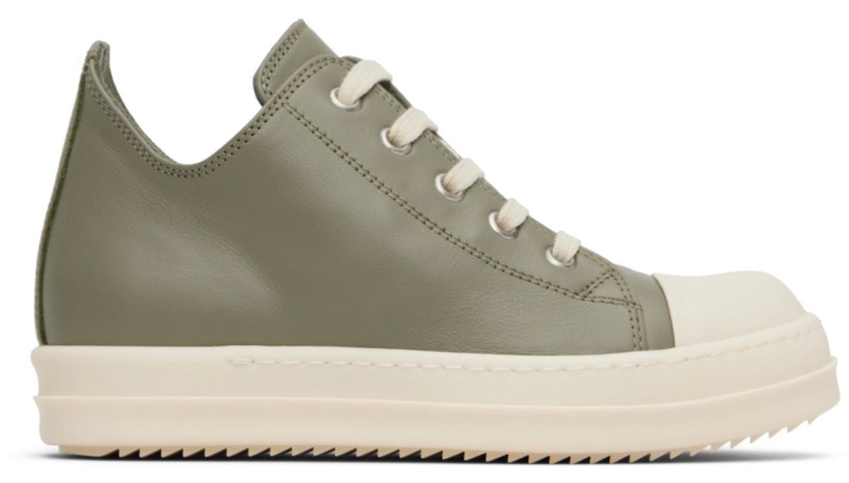Rick Owens Green Hollywood Low Sneakers