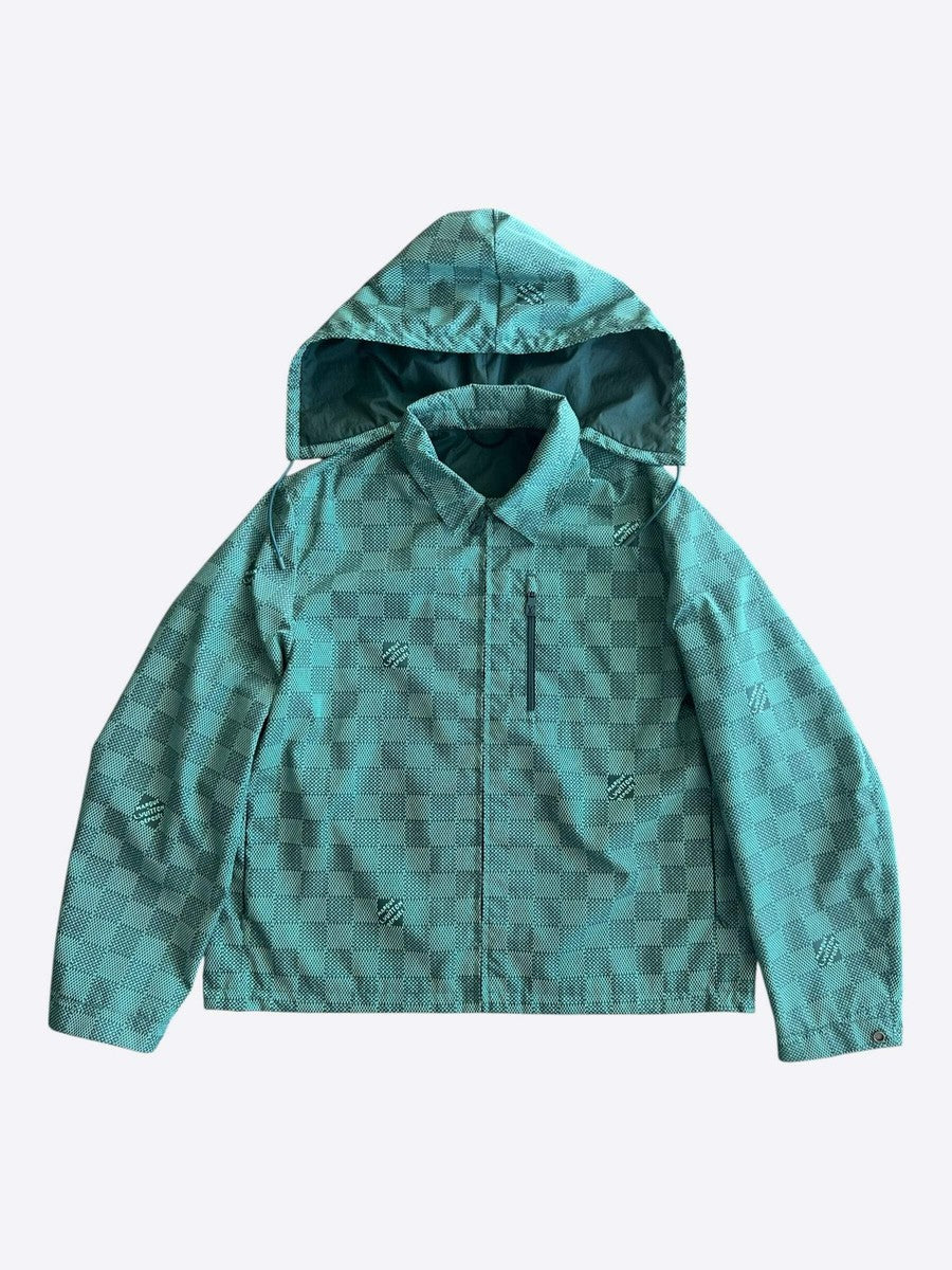 Louis Vuitton Green Damier Hooded Windbreaker