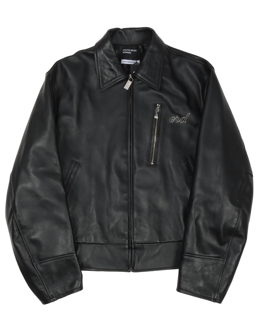 Enfants Riches Deprimes Black Embroidered Leather Jacket