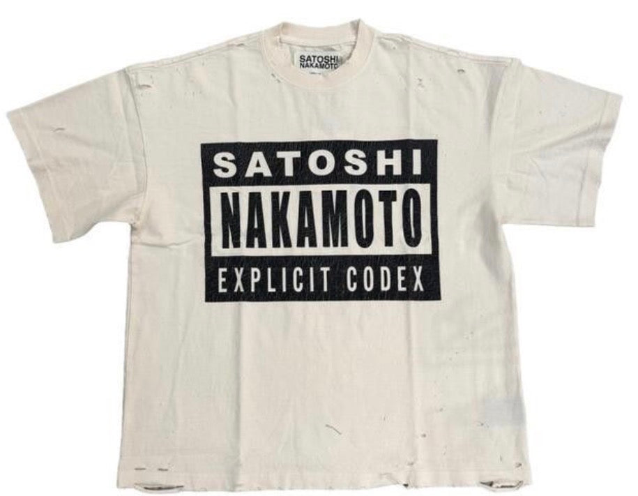 Satoshi Nakamoto Explicit Codex T-Shirt White