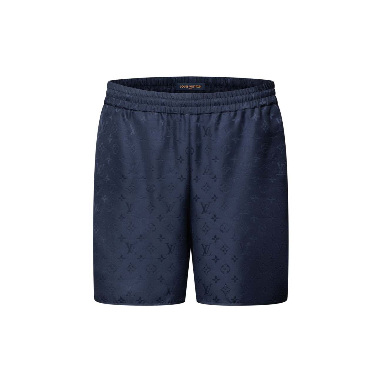 Louis Vuitton Navy Monogram Jacquard Silk Sporty Shorts