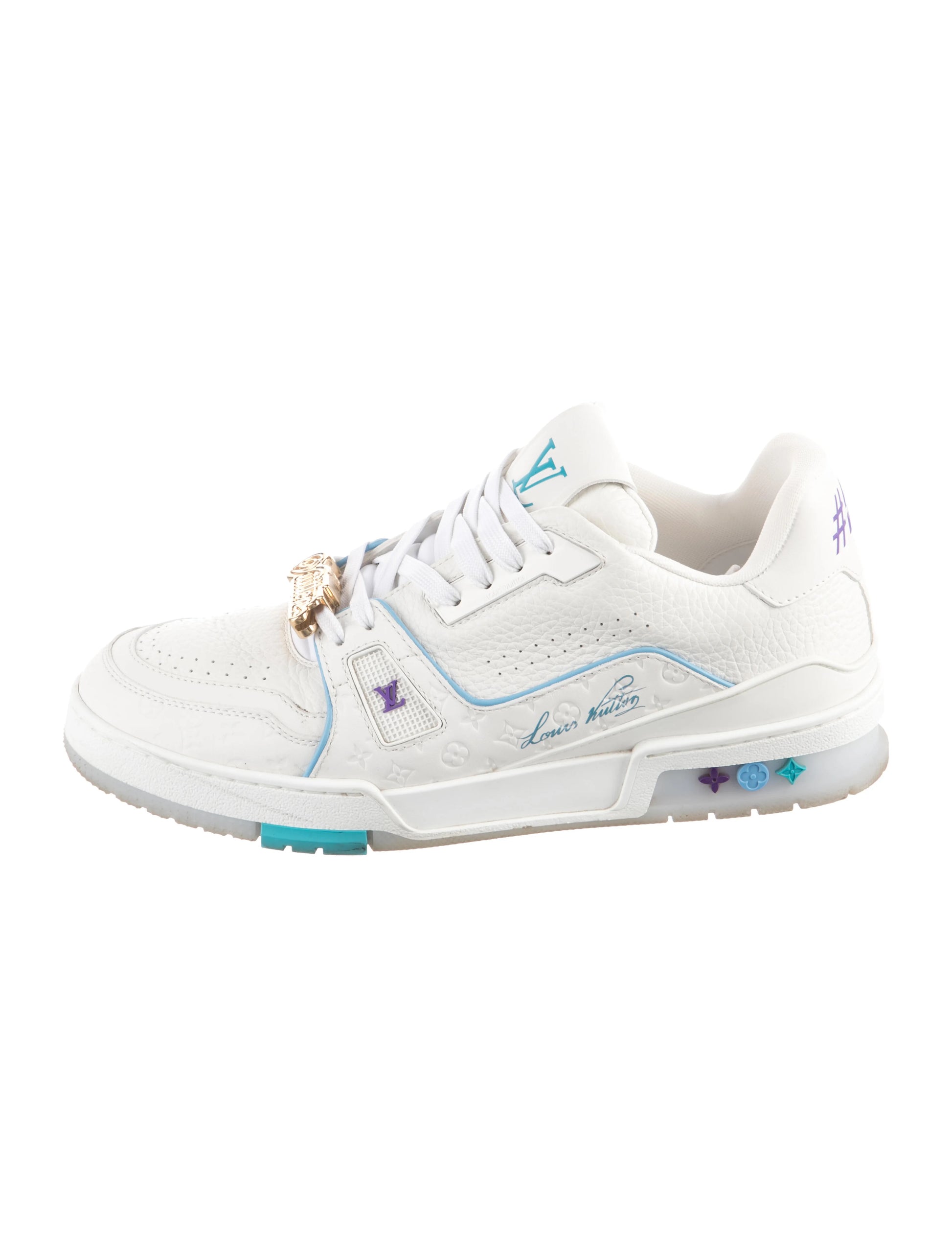 Louis Vuitton Trainer Sneakers White/Blue/Purple