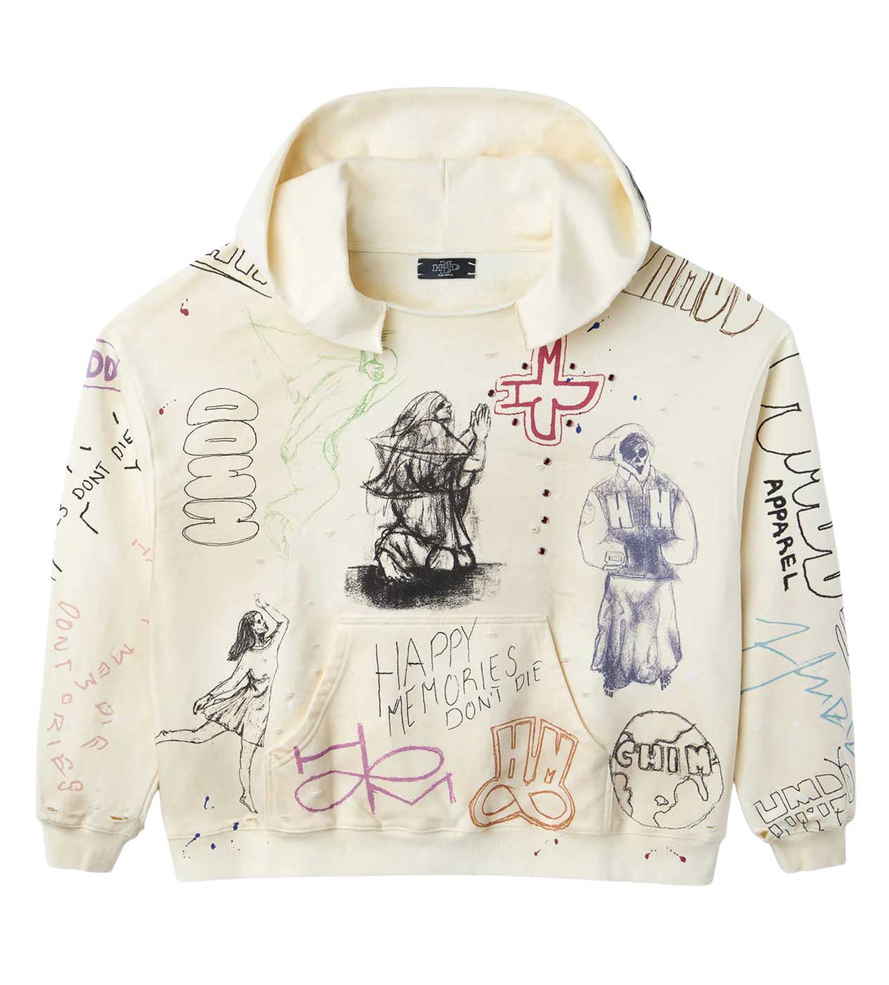 HMDD Sketch Distressed Hoodie