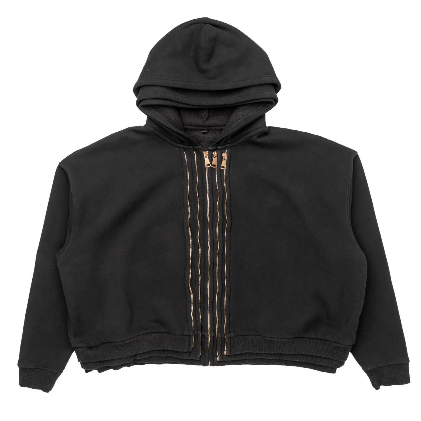 Raspberry Hills Multi Zipper Hooded Sweatshirt Black