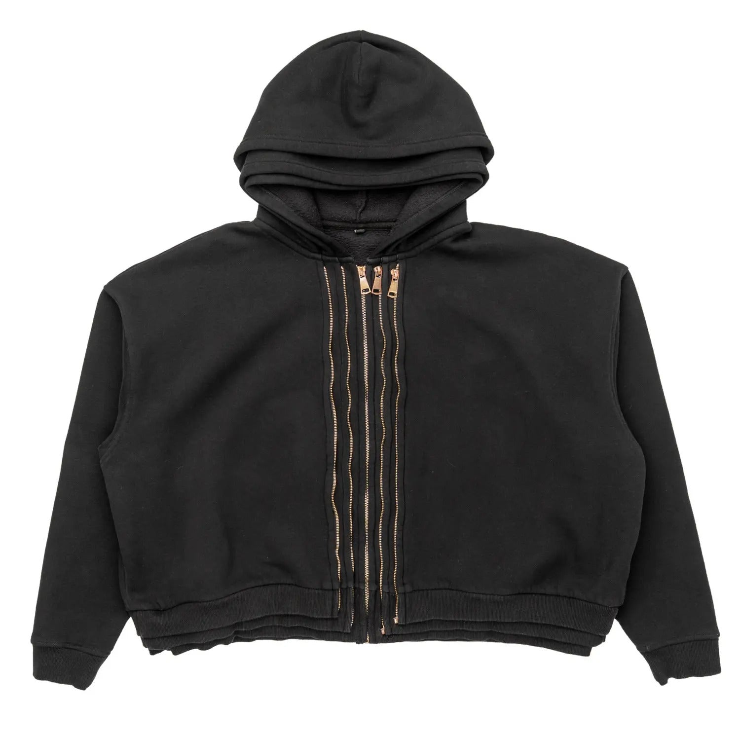 Raspberry Hills Multi Zipper Hooded Sweatshirt Black