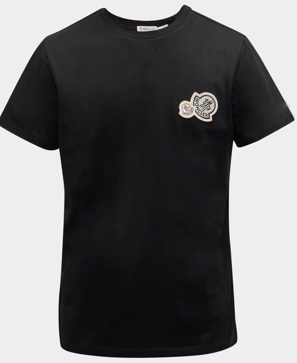 Moncler Double Patch Logo Tee Black