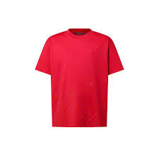 Louis Vuitton Gradient Signature Flock Print T-Shirt red