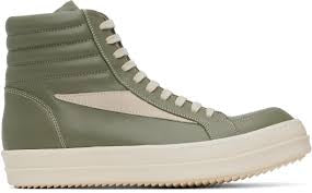 Rick Owens Green Hollywood High Vintage Sneakers