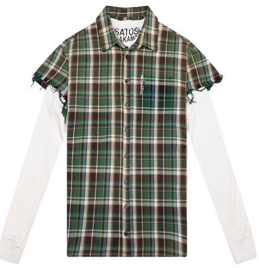 Satoshi Nakamoto Green Bender Cut Off Flannel