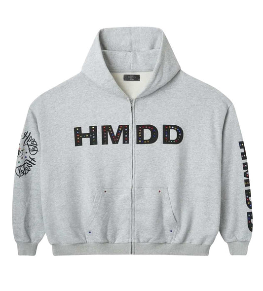 HMDD CHIMSTONE ZIP UP HOODIE GREY