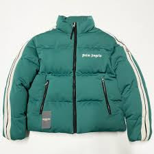 Moncler Palm Angels Green Signature Logo Puffer Coat