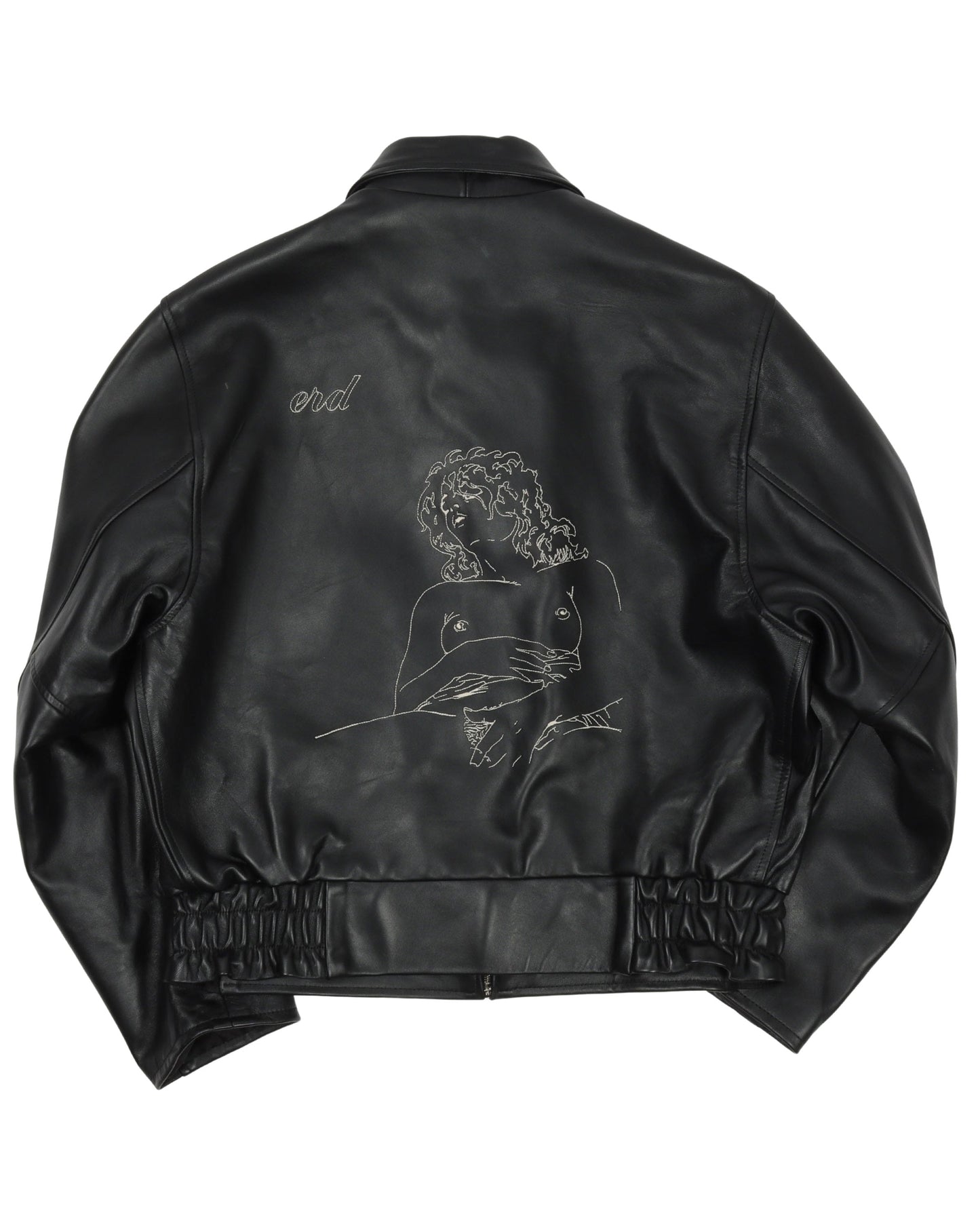 Enfants Riches Deprimes Black Embroidered Leather Jacket