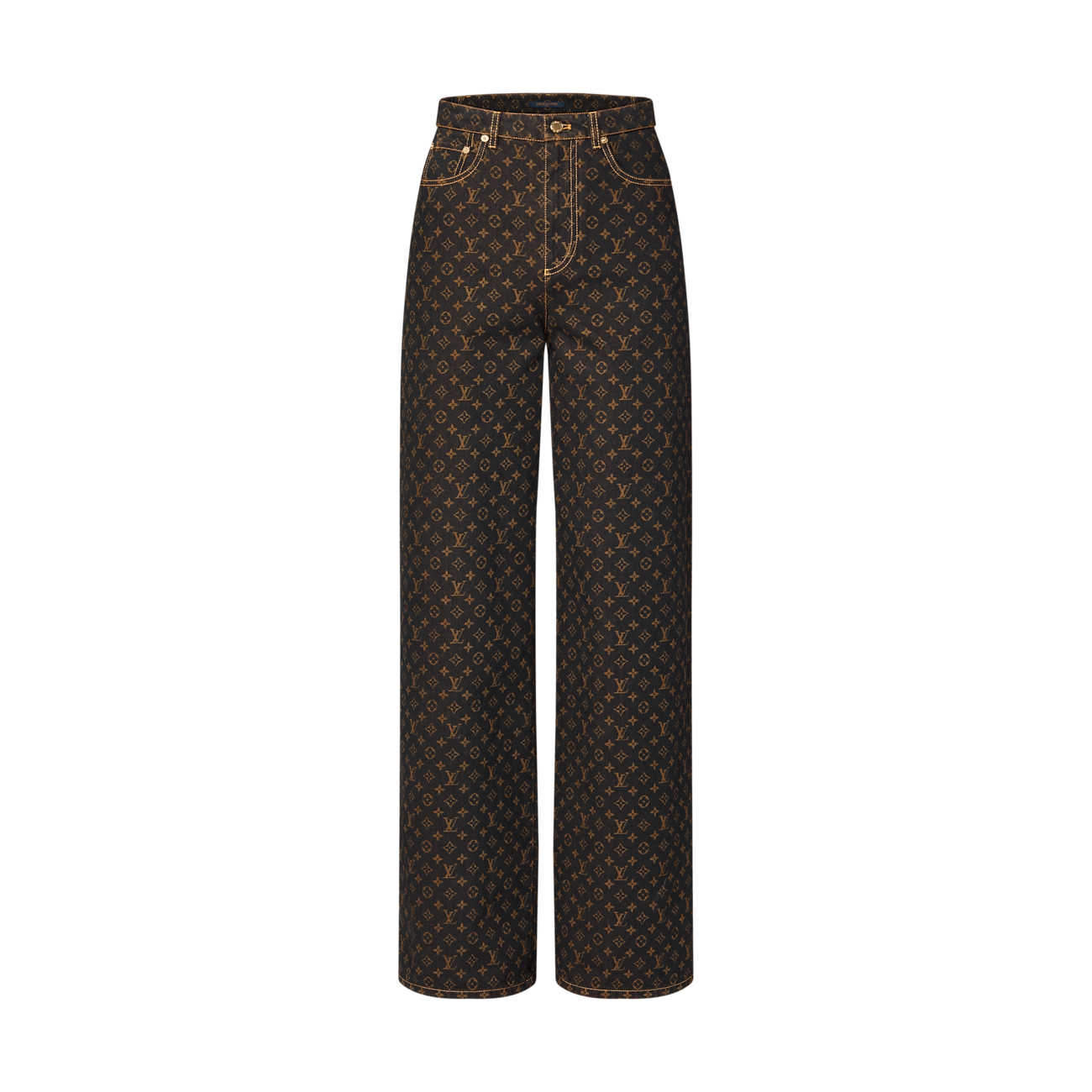 Louis Vuitton Brown Monogram Straight-Cut Jeans