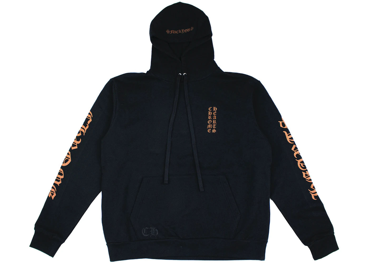 Chrome Hearts Vertical Logo FU Hood Hoodie Black/Brown