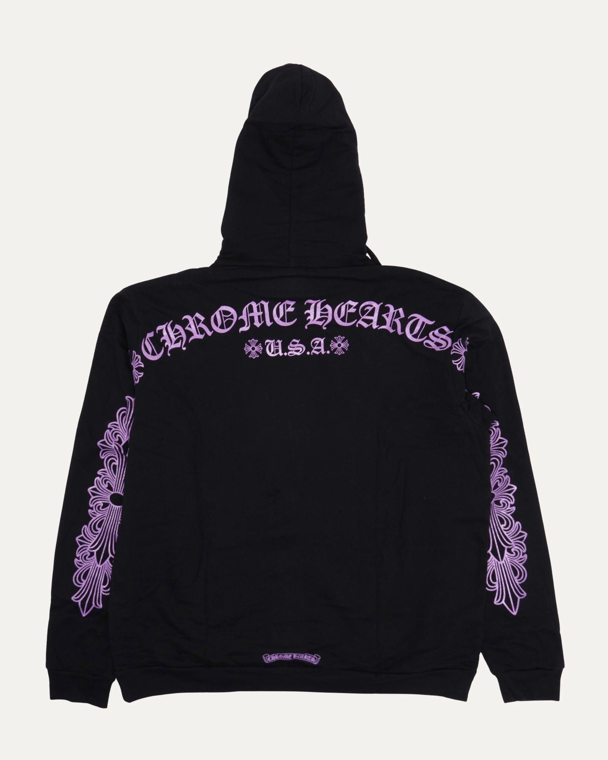Friends and Family Horseshoe Logo Hoodie Black and purple