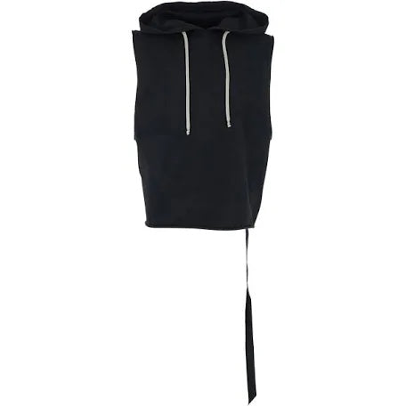 Rick Owens sleeveless black hoodie