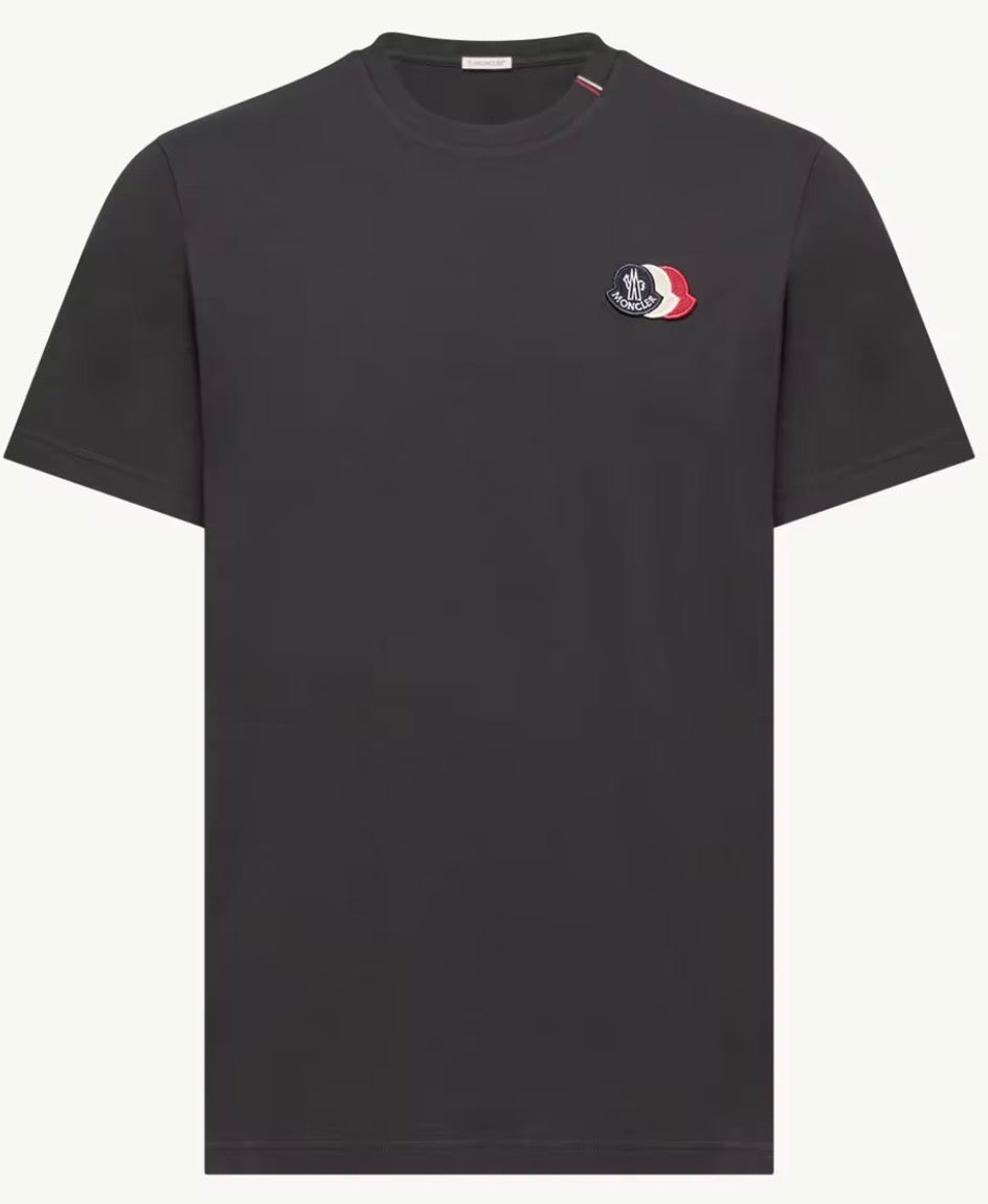 Moncler Embroidered Tricolor Logo Cotton T-Shirt