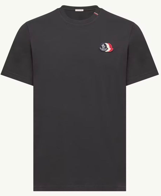 Moncler Embroidered Tricolor Logo Cotton T-Shirt