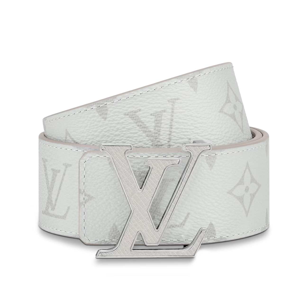 White Louis Vuitton Initiales 40mm Reversible Belt