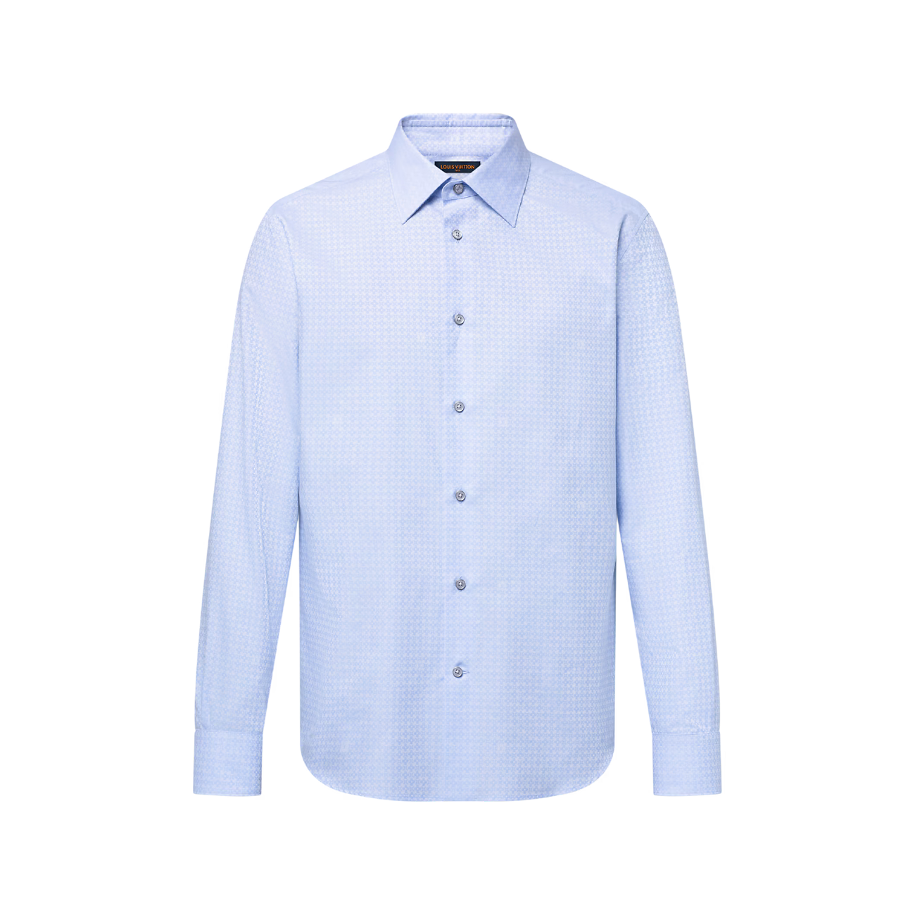 Louis Vuitton Baby Blue Long Sleeve Flower Dress Shirt